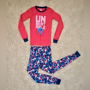 Boys Football Themed 100% Cotton Long Sleeved Top & Pants Pajama Set, Size 16